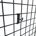 2" Black Grid Mesh Hooks Single Prong Shop Display