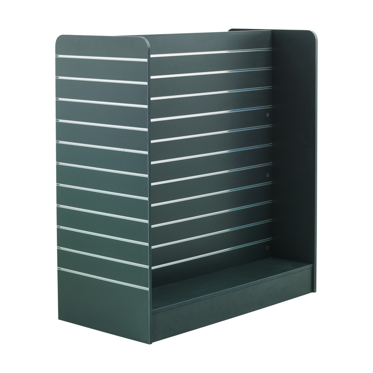 H Shape Slatwall Gondola With Aluminium Inserts Display Area - 4.32m²-Black