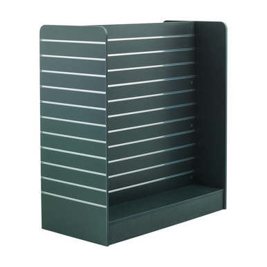 H Shape Slatwall Gondola With Aluminium Inserts Display Area - 4.32m²-Black