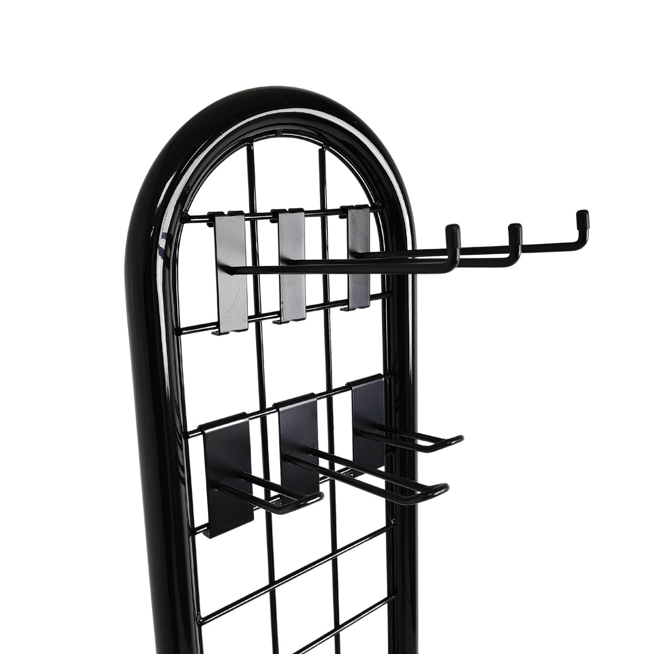 Black Gridwall Tower Display for Retail & Exhibitions, Easy Assembly & Storage
