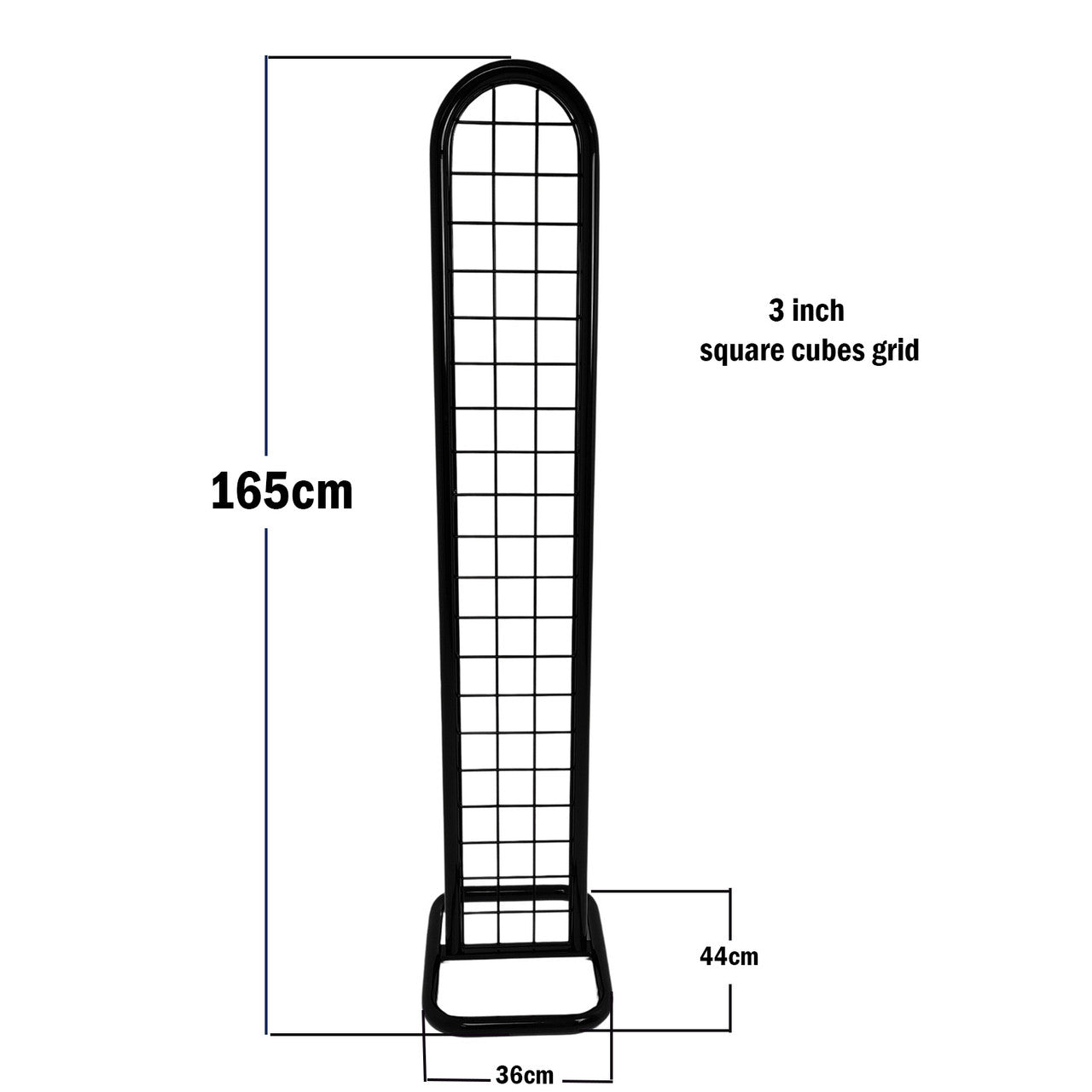 Black Gridwall Tower Display for Retail & Exhibitions, Easy Assembly & Storage