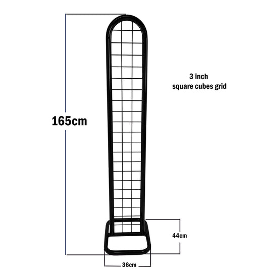 Black Gridwall Tower Display for Retail & Exhibitions, Easy Assembly & Storage