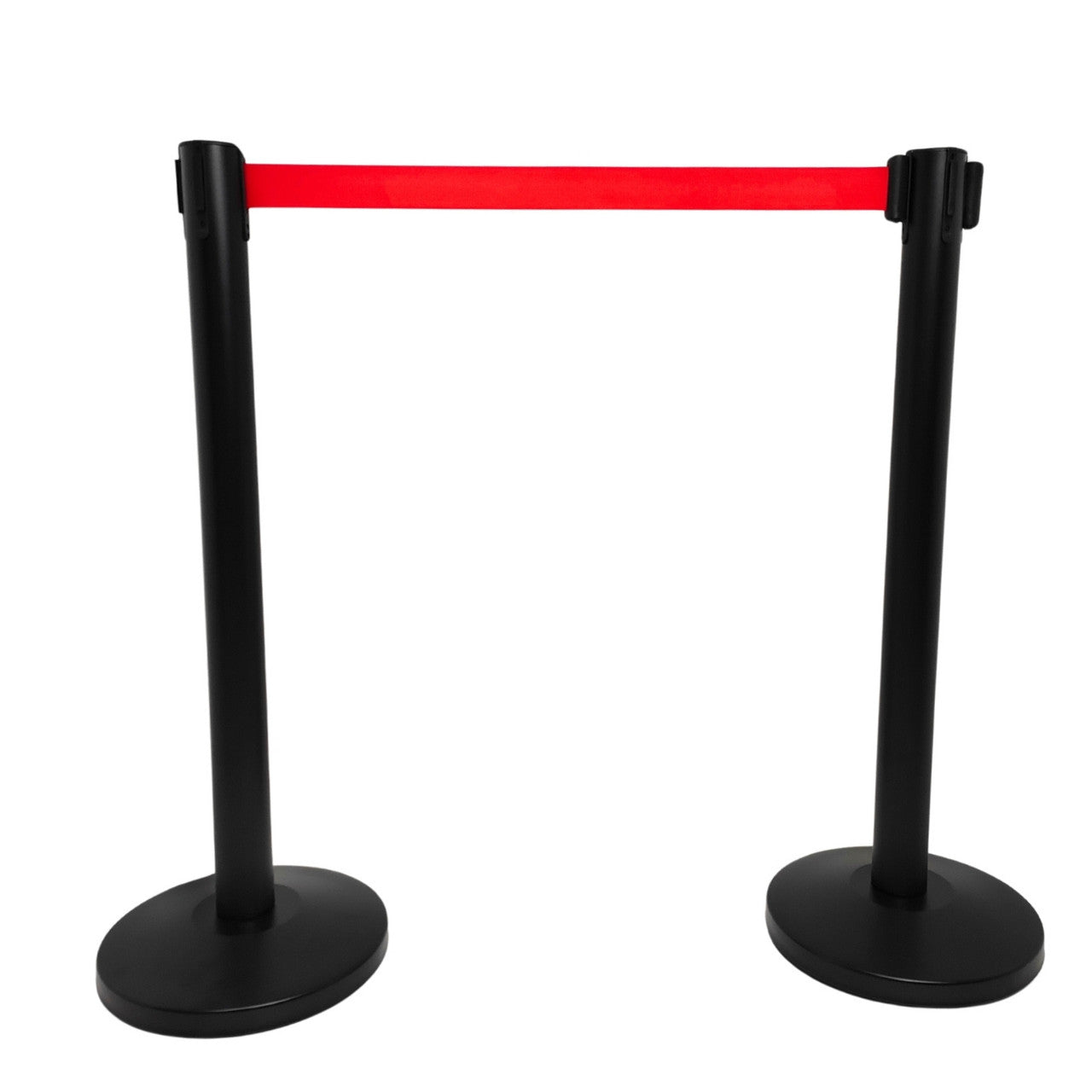 Black Retractable Queue Barrier System: Efficient Crowd Control & Queue Management