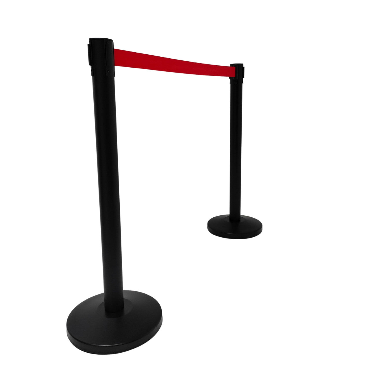 Black Retractable Queue Barrier System: Efficient Crowd Control & Queue Management