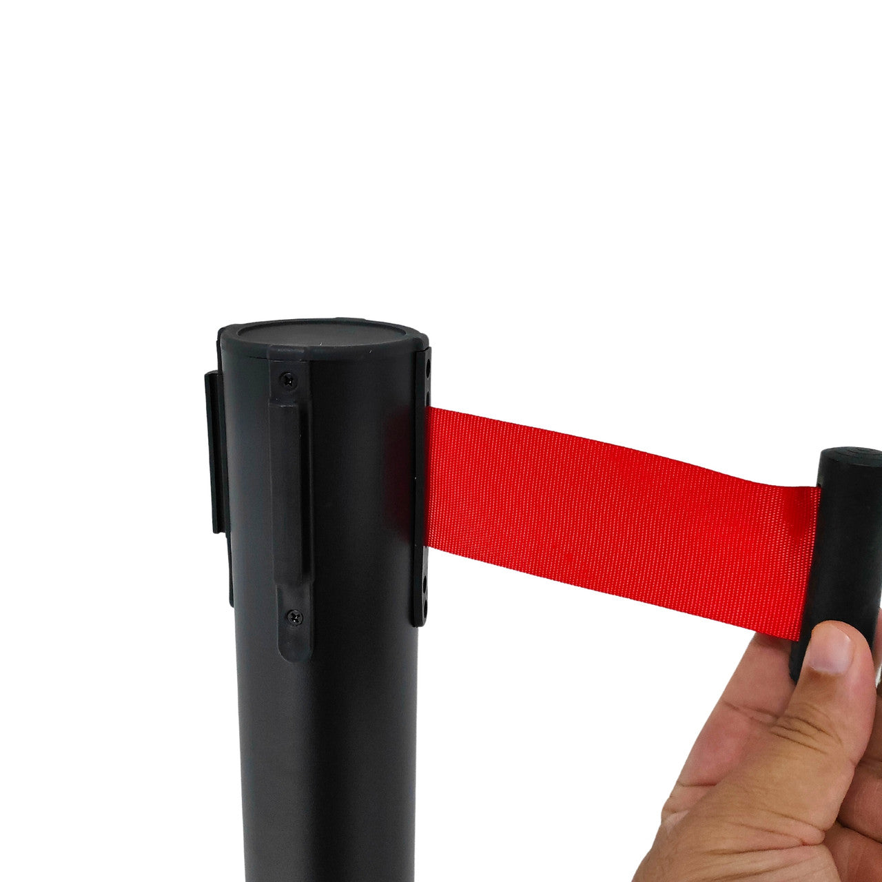 Black Retractable Queue Barrier System: Efficient Crowd Control & Queue Management