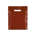 100x Plastic Plain Burgundy Carrier Bags