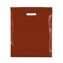 100x Plastic Plain Burgundy Carrier Bags