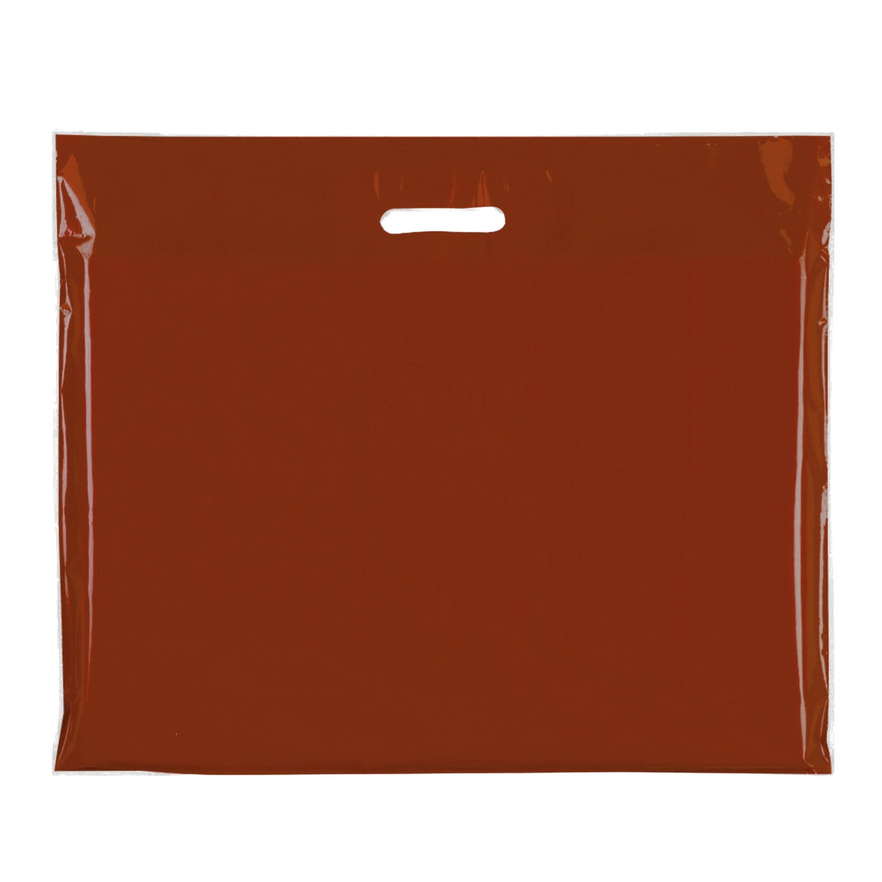 100x Plastic Plain Burgundy Carrier Bags