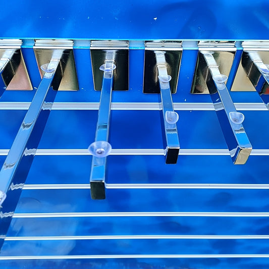 Chrome Glass Shelf Brackets with Suction Pads for Slatwall Pack OF (1,2,5,10,25