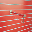 Slatwall Straight & Angled 5 Hook Display Arm Sloped Chrome Finish Retail Shop