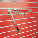 Slatwall Straight & Angled 5 Hook Display Arm Sloped Chrome Finish Retail Shop