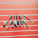 Chrome Glass Shelf Brackets with Suction Pads for Slatwall Pack OF (1,2,5,10,25
