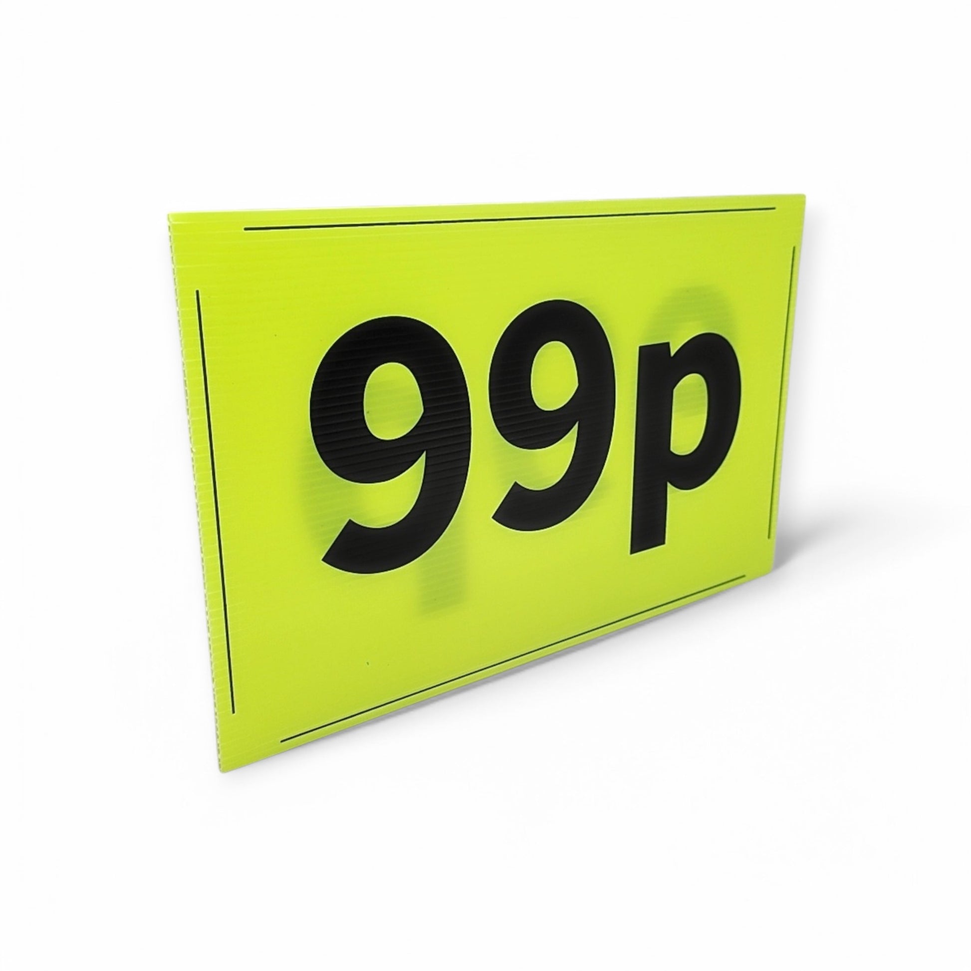 Black & Green Correx Market Sale Card Sign Board Double-Sided & Waterproof