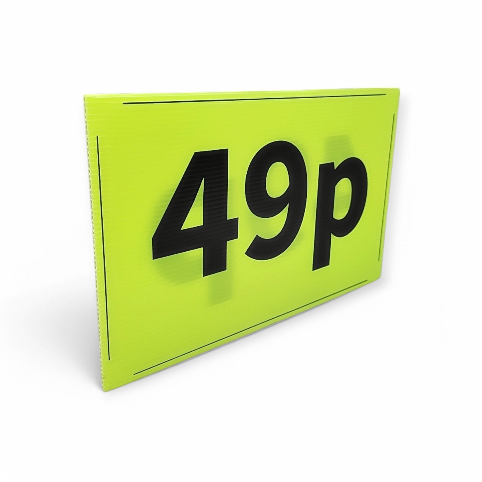 Black & Green Correx Market Sale Card Sign Board Double-Sided & Waterproof