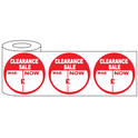 500x45mm Round Adhesive Clearance Stickers Was/Now