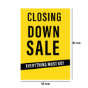 Closing Down Sale - Everything Must Go! For Window Display in Red or Yellow