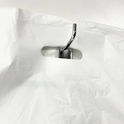 22" x 18" Strong White Patch Handle Plastic Carrier Bag with reinforced handles, available in packs of 100 or boxes of 500.