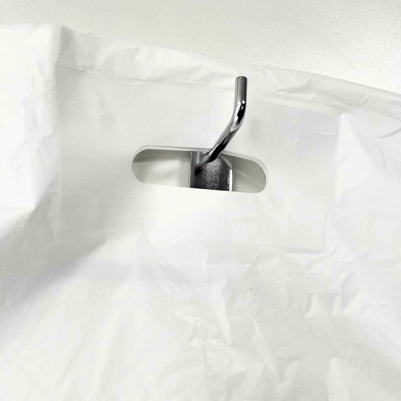 22" x 18" Strong White Patch Handle Plastic Carrier Bag with reinforced handles, available in packs of 100 or boxes of 500.