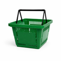 21L Green Plastic Shopping Baskets with Handles – Retail Store Carry Baskets
