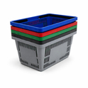 28L Plastic Shopping Basket with Handles – Durable Retail Carry Basket – Multiple Colours