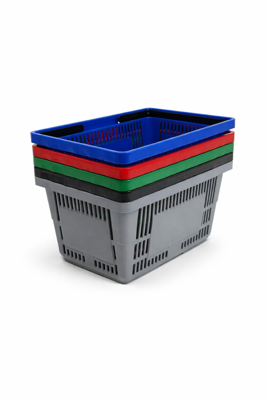 28L Plastic Shopping Basket with Handles – Durable Retail Carry Basket – Multiple Colours