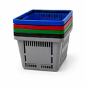 28L Plastic Shopping Basket with Handles – Durable Retail Carry Basket – Multiple Colours
