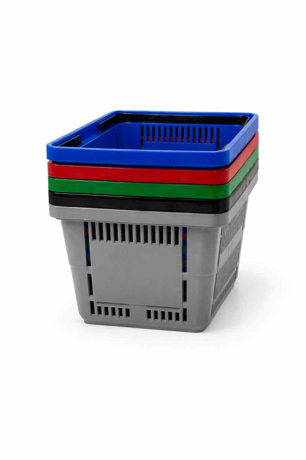 28L Plastic Shopping Basket with Handles – Durable Retail Carry Basket – Multiple Colours