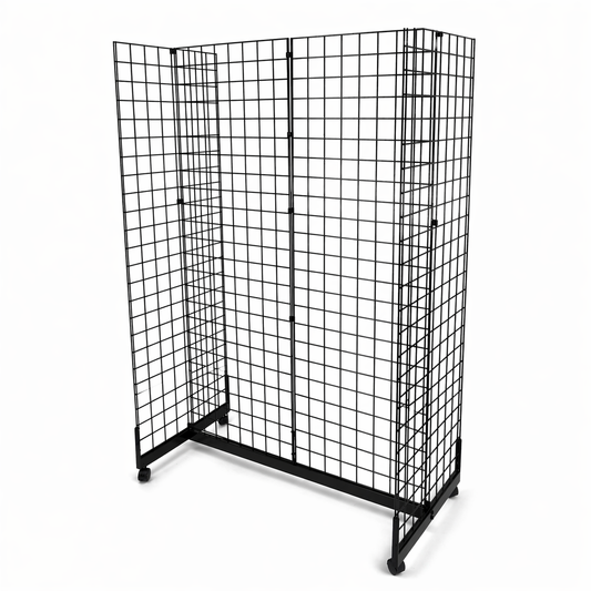 4ft black Grid Mesh 'H' Stand Gondola Stand