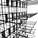 6ft Black Grid Mesh 'H' Stand Gondola Stand With 528x Single Hooks
