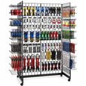 5ft Black Grid Mesh 'H' Stand Gondola Stand With 432x Single Hooks