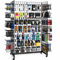 6ft Black Grid Mesh 'H' Stand Gondola Stand With 528x Single Hooks