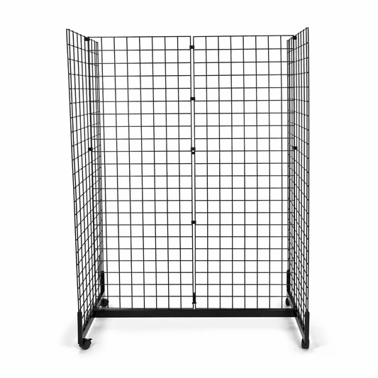 6ft black Grid Mesh 'H' Stand Gondola Stand
