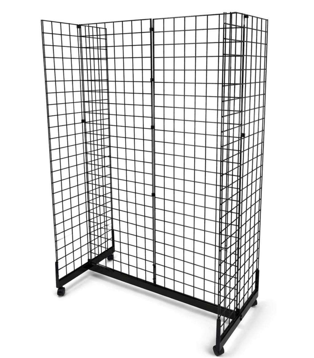 8ft black Grid Mesh 'H' Stand Gondola Stand