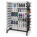 4ft Black Grid Mesh 'H' Stand Gondola Stand With 224x Euro Hooks