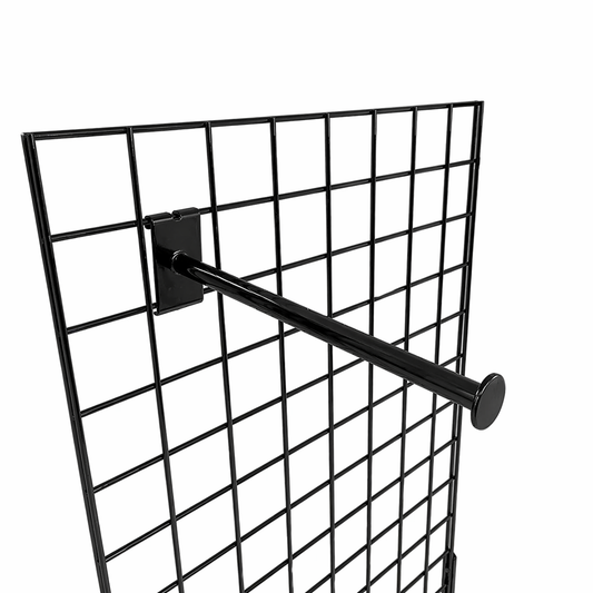Black Forward Arm with Round End for Grid Mesh Panels