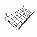 8ft Black 4-Way Grid Mesh Display Stand With 32 Shelves & Wheels