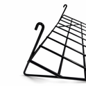 7ft Black 4-Way Grid Mesh Display Stand With 28 Shelves & Wheels