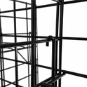 4ft Black 4-Way Grid Mesh Display Stand With 16 Shelves & Wheels