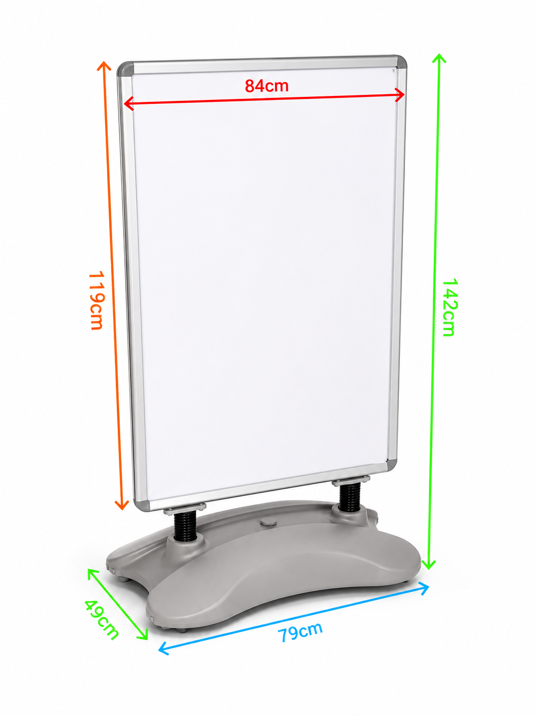 Grey A0 Waterbase Pavement Sign – Heavy Duty Outdoor Poster Display Stand