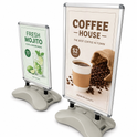 A1 & A0 Waterbase Pavement Sign – Black & Grey Outdoor Poster Display