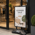 Black A0 Waterbase Pavement Sign – Heavy Duty Outdoor Poster Display Stand