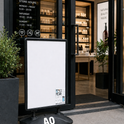 Black A0 Waterbase Pavement Sign – Heavy Duty Outdoor Poster Display Stand