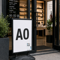 Black A0 Waterbase Pavement Sign – Heavy Duty Outdoor Poster Display Stand