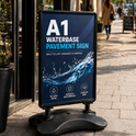 Black A1 Waterbase Pavement Sign – Heavy Duty Outdoor Poster Display Stand