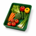 Heavy Duty Plastic Vegetable Tray for Retail Displays – Stackable Produce Display Tray with drain holes