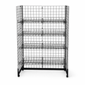 6ft H-Shape Grid Mesh Gondola Display Stand with Wheels – Double-Sided Retail Gridwall Merchandiser with Shelves
