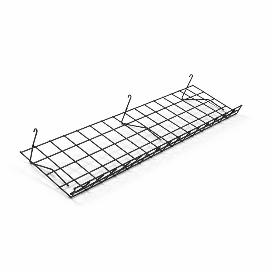 7ft H-Shape Grid Mesh Gondola Display Stand with Wheels – Double-Sided Retail Gridwall Merchandiser with Shelves
