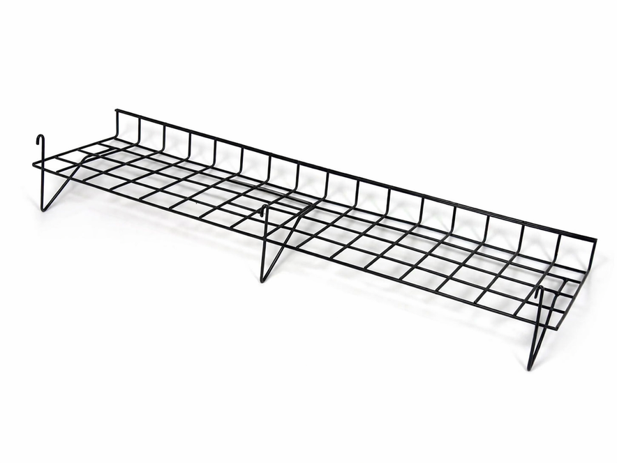 6ft H-Shape Grid Mesh Gondola Display Stand with Wheels – Double-Sided Retail Gridwall Merchandiser with Shelves