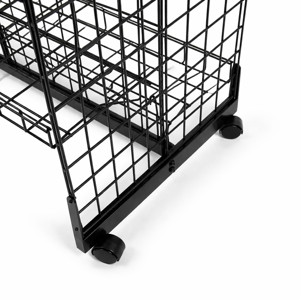 6ft H-Shape Grid Mesh Gondola Display Stand with Wheels – Double-Sided Retail Gridwall Merchandiser with Shelves