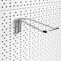 6 Inch Heavy Duty Chrome Single Prong Pegboard Hook with Overhead Arm for Price Holder
